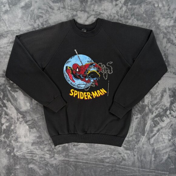 Marvel Other - Vintage 1989 Spider-Man Sweatshirt XL Marvel Screen Stars USA Black Rare Comic